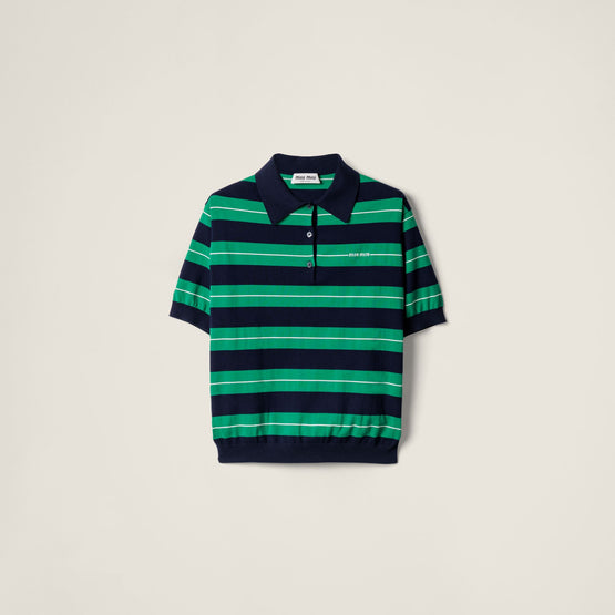 Cotton knit polo shirt