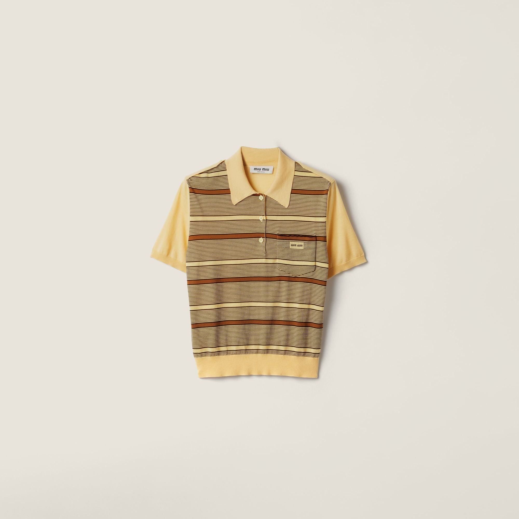 Women Wool Polo Shirt - Vaniglia