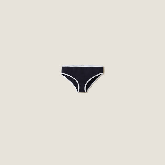 Women Technical Knit Swimsuit Bottom - Blu+bianco