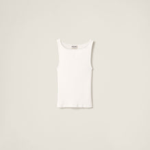 Ribbed knit wool tank top