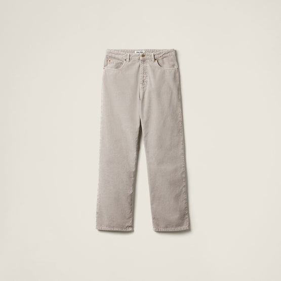 Garment-dyed corduroy pants
