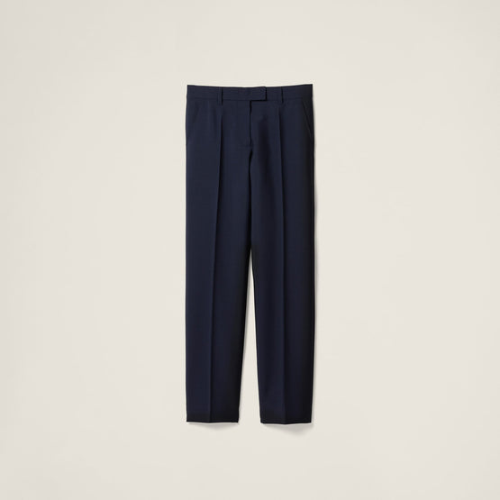 Women Kid Mohair Pants - Navy