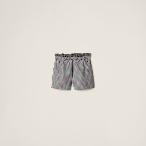 Checked technical fabric bermudas