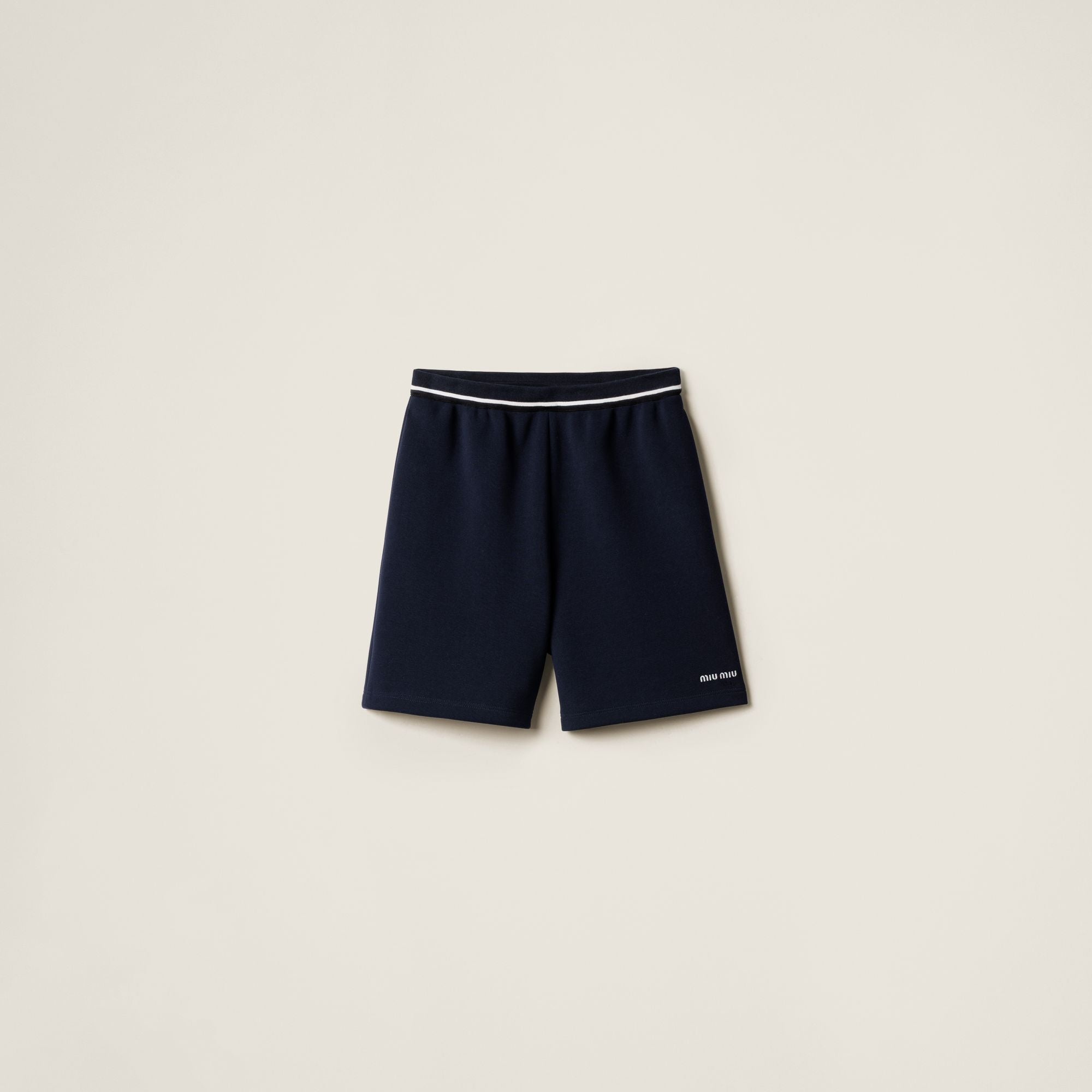 Women Bonded Piqué And Technical Jersey Bermudas - Bleu