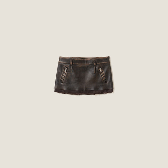 Nappa leather skirt