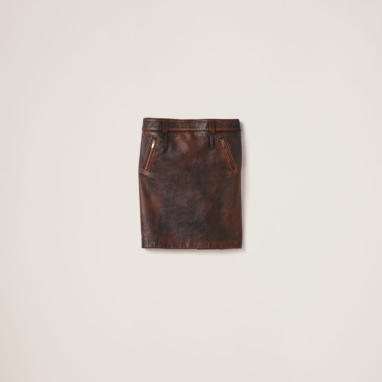 Nappa leather skirt