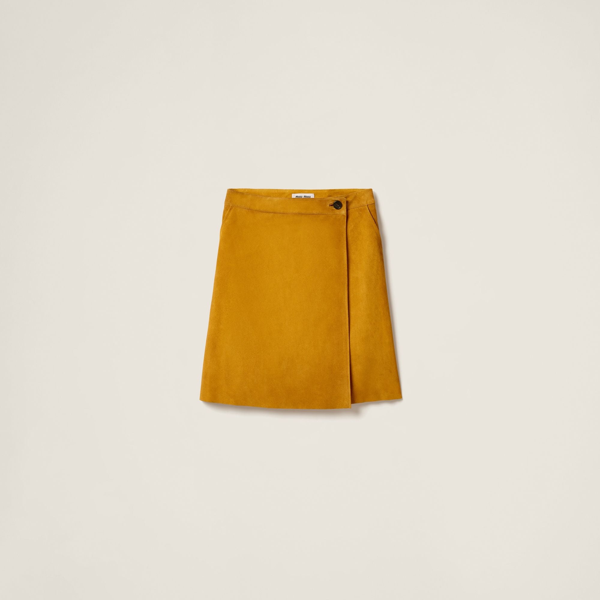 Women Suede Wraparound Skirt - Whisky