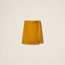 Women Suede Wraparound Skirt - Whisky