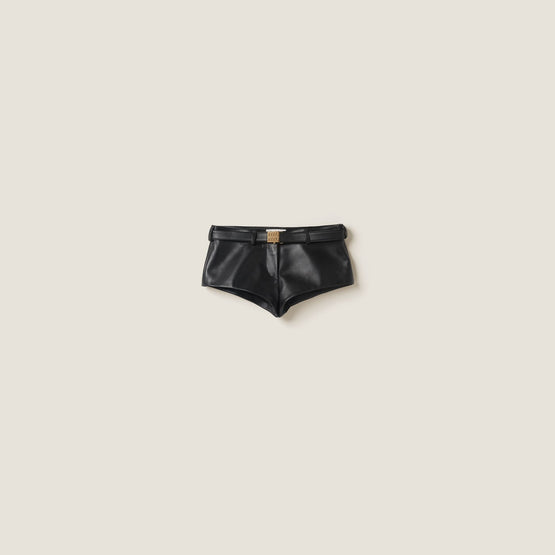 Nappa leather shorts