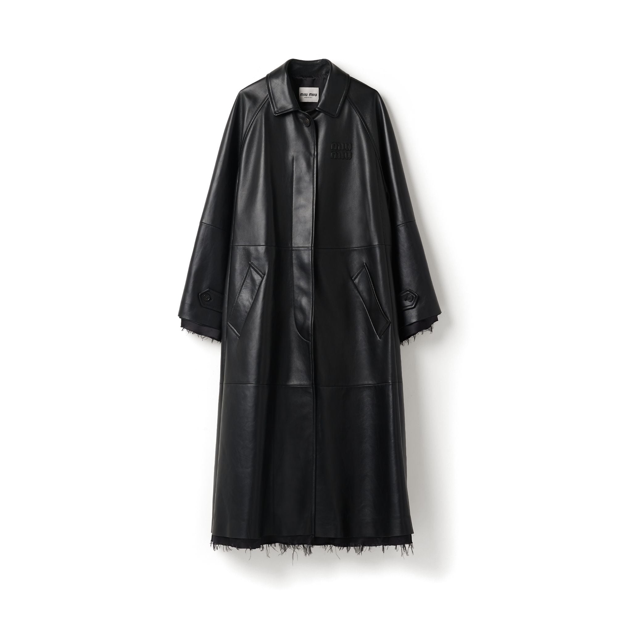 Women Nappa Leather Coat - Nero
