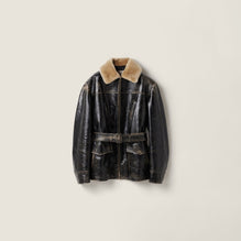 Calf leather caban jacket