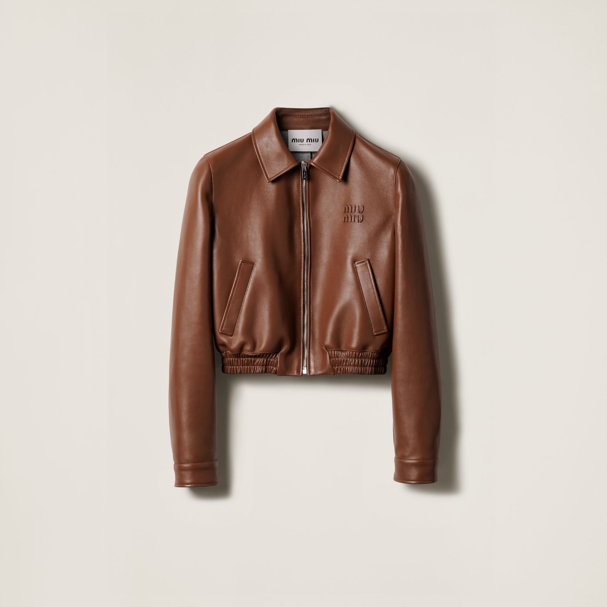 Plongé nappa leather blouson jacket