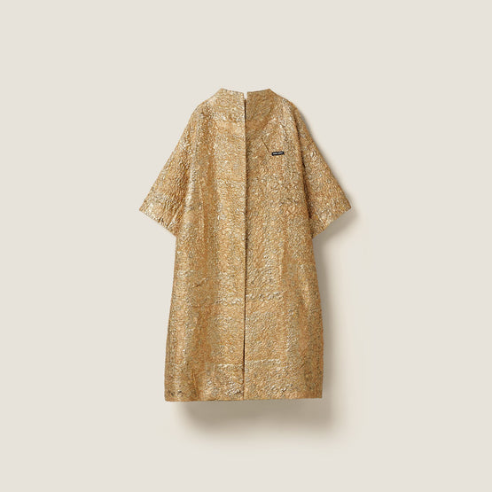 Single-breasted lamé cloquet jacquard cape