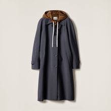 Single-breasted kid mohair and technical pongé coat