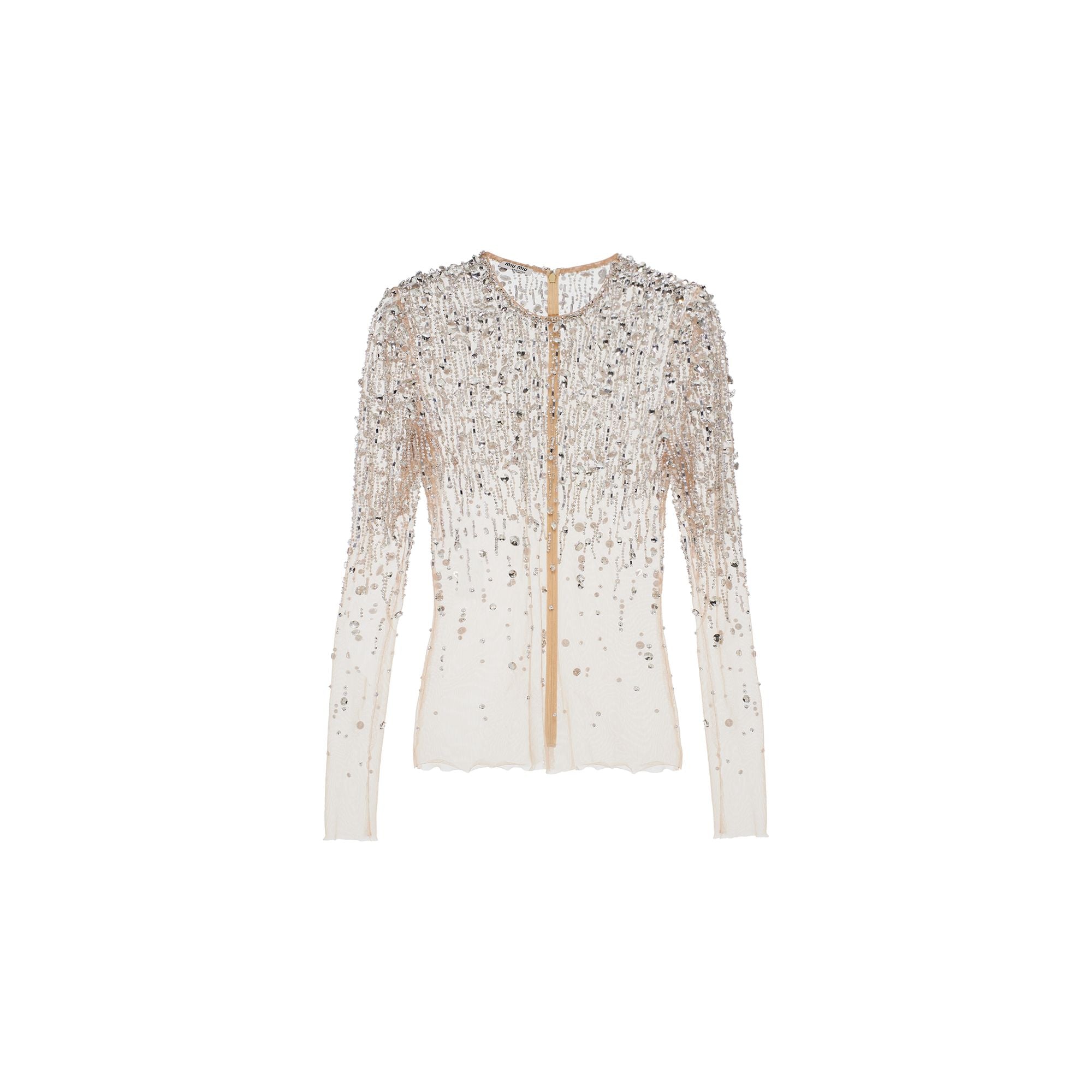 Women Embroidered Tulle Top - Opale