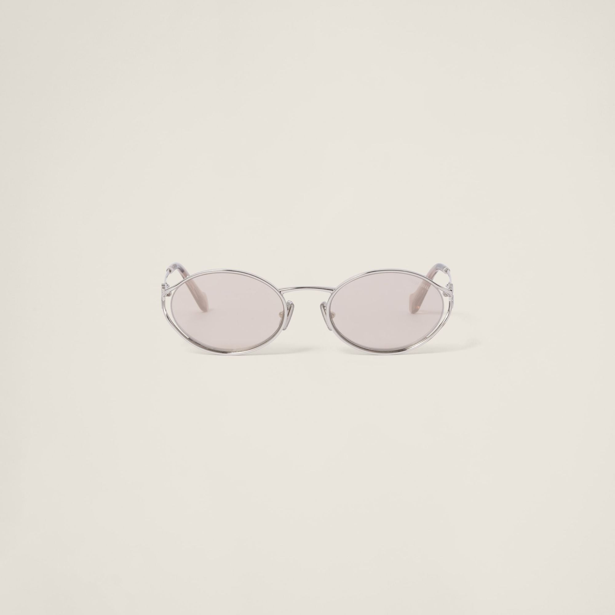 Women Miu Miu Logo Sunglasses - Lenses Oro Chiaro