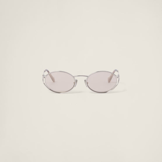 Women Miu Miu Logo Sunglasses - Lenses Oro Chiaro
