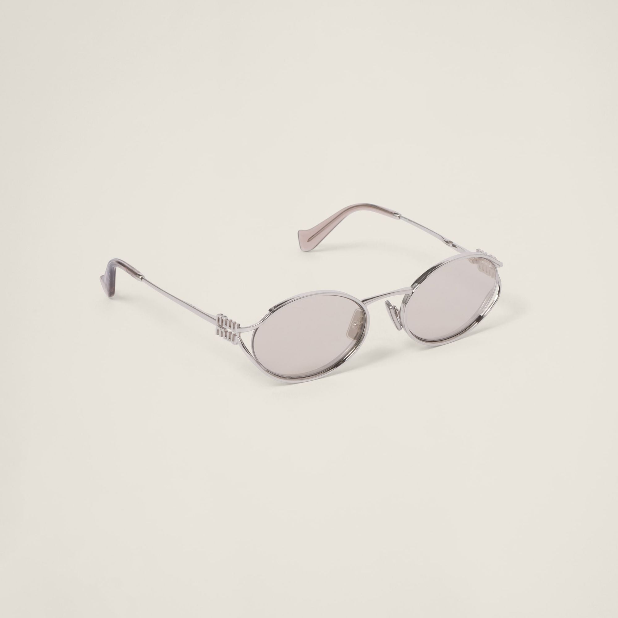 Women Miu Miu Logo Sunglasses - Lenses Oro Chiaro