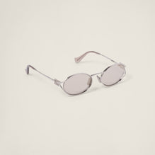 Women Miu Miu Logo Sunglasses - Lenses Oro Chiaro