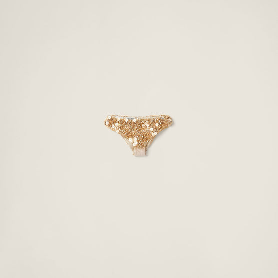 Embroidered silk and wool panties