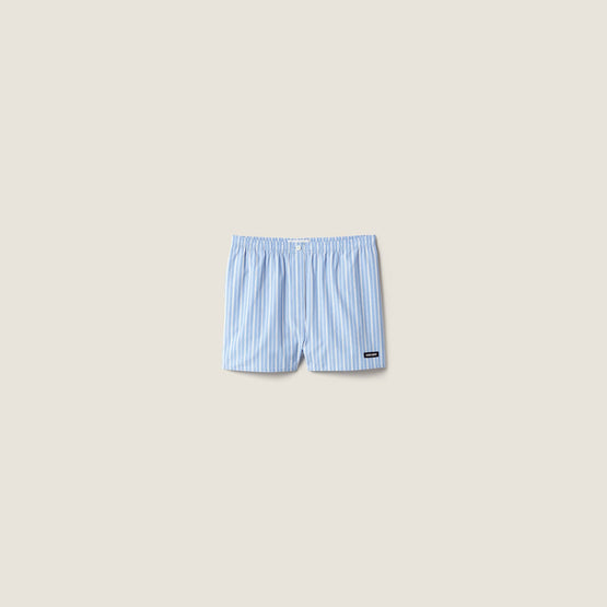 Striped poplin boxer shorts